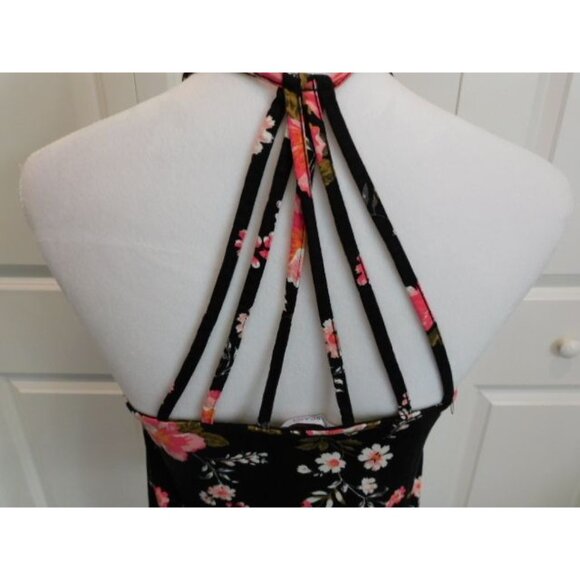 Venus Lascana Small 4-6 Strappy Back Printed Tank top Blk & Pink - Picture 5 of 6